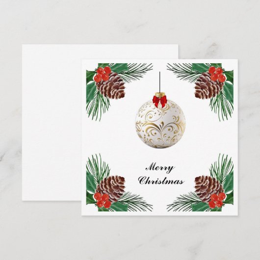 Elegante chique moderne kleurrijke vrolijke kerstb feestdagenkaart (Voorkant / Achterkant)