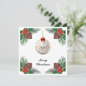 Elegante chique moderne kleurrijke vrolijke kerstb feestdagenkaart (Staand voorkant)