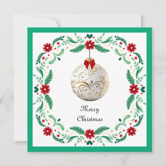 Elegante chique moderne kleurrijke vrolijke kerstb feestdagenkaart (Voorkant)