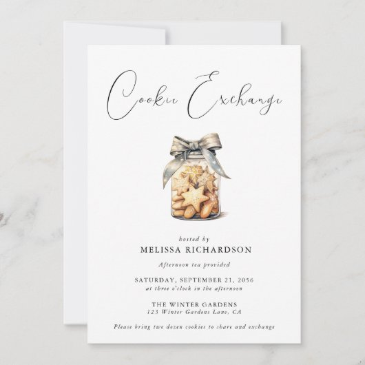 Elegante chique moderne koekjesuitwisseling kaart (Voorkant)