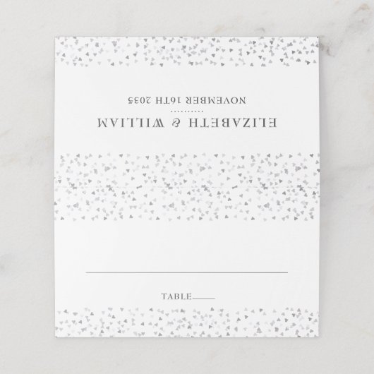 Elegante Chique Moderne Liefdes Harten Confetti Plaatskaartje (Buitenkant ongevouwen)