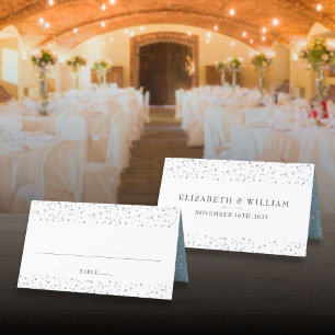 Elegante Chique Moderne Liefdes Hartjes Confetti Plaatskaartje
