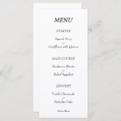 Elegante chique moderne minimalistische zwart-wit menu (Voorkant / Achterkant)