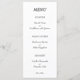 Elegante chique moderne minimalistische zwart-wit menu