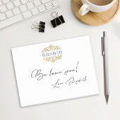 Elegante Chique Moderne Monogram Zwar Goud  Post-it® Notes