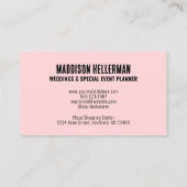 Elegante Chique Moderne Roze Monogram Visitekaartje (Achterkant)