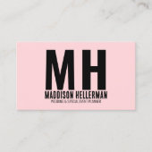 Elegante Chique Moderne Roze Monogram Visitekaartje (Voorkant)