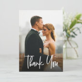 Elegante Chique Moderne Trouwfoto's Bedankkaart (Staand voorkant)