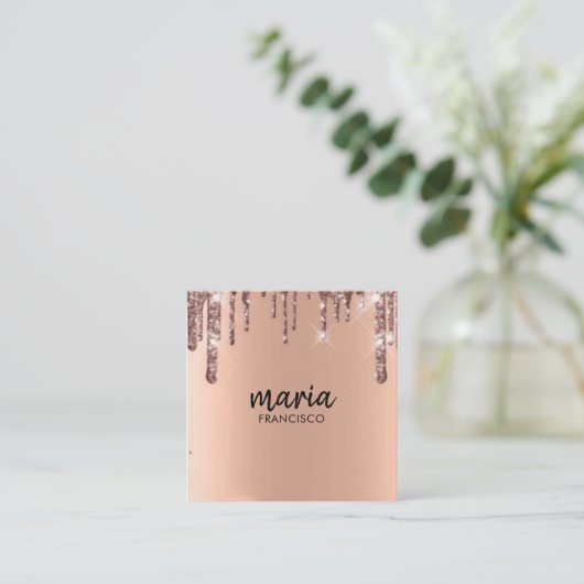 Elegante chique moderne vierkante minimalistische  vierkante visitekaartje (Staand voorkant)