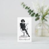 Elegante chique modieuze stijlvolle vrouw verticaa visitekaartje (Staand voorkant)