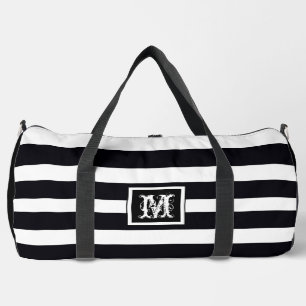 Elegante Chique Monogram Eenvoudig Z&W Strepen Gro Plunjezak