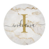 Elegante chique monogram marmer look aangepast snijplank (Voorkant)