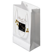 Elegante Chique Monogram Wit Klein Cadeauzakje (Voorkant Gekanteld)
