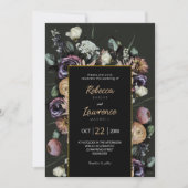 Elegante chique moody bloemen bruiloft Uitnodiging (Voorkant)