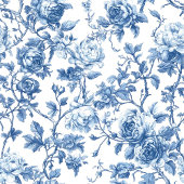 Elegante chique Navy Blue Toile de Jouy Rozen Brui Programmakaart
