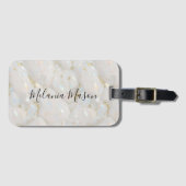 Elegante chique opal edelsteen marmer bagagelabel (Voorkant (horizontaal))