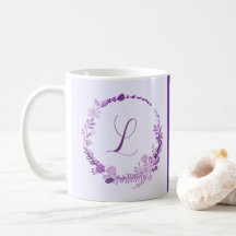 Elegante chique paarse bloemen monogram beginlette