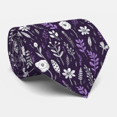 Elegante chique Paarse bloemenbloem Stropdas (Opgerold)