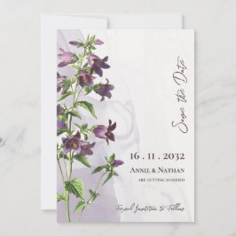 Elegante chique Paarse bloemenscript bruiloft Save The Date