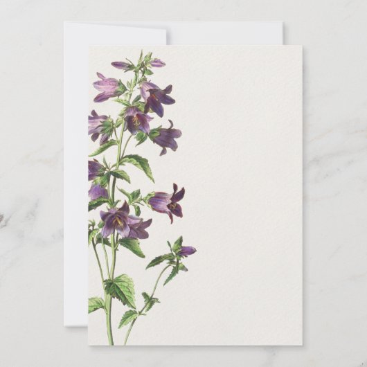 Elegante chique Paarse bloemenscript bruiloft Save The Date (Achterkant)