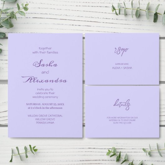 Elegante Chique Paarse Lavendel Kaart