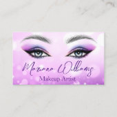 Elegante chique paarse ogen make-up artiest QR-cod Visitekaartje (Voorkant)