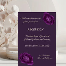 Elegante chique paarse rozen huwelijksreceptie