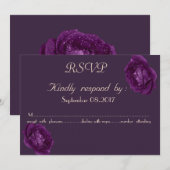 Elegante chique paarse rozen RSVP Kaart (Voorkant / Achterkant)