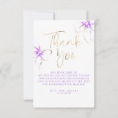 Elegante chique paarse strik bruids-shower bedankj bedankkaart (Voorkant)