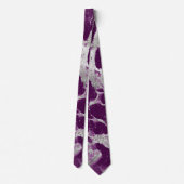 Elegante chique paarse violette abstracte patroon stropdas (Achterkant)