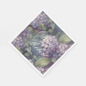 Elegante chique paarse waterverf bloemenbruiloft servet (Hoek)