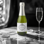Elegante Chique Parels en Prosecco Bruidsfeest Sparkling Wijnetiket