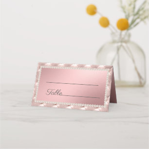 Elegante Chique Parels Roze Roségoud Plaatskaartje