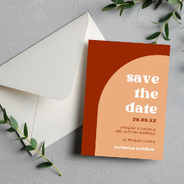 Elegante Chique Perzik Terracotta Boog Boho Trouwe Save The Date