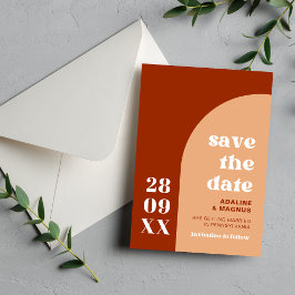 Elegante Chique Perzik Terracotta Boog Boho Trouwe Save The Date