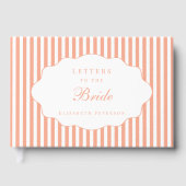 Elegante Chique Preppy Perzik Letters To The Bride Gastenboek (Voorkant)