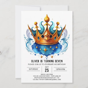 Elegante chique prins kroonverjaardag kaart