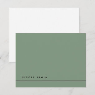 Elegante chique rand groene moderne kantoorartikel notitiekaartje
