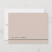 Elegante chique rand stoffige roze moderne briefpa notitiekaartje (Voorkant)