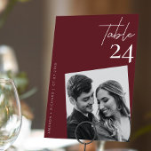 Elegante chique rode pruim bordeaux bruiloft foto kaart