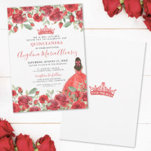 Elegante chique rode rozen Quinceanera