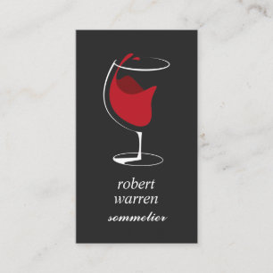 Elegante chique rode wijn glas Sommelier wijnmaker Visitekaartje