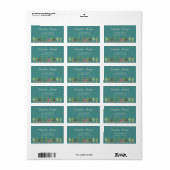 Elegante Chique Romantisch, Cactus Adreslabel Etiket (Full Sheet)