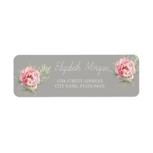 Elegante Chique Romantisch Rozen Adreslabel Etiket (Voorkant)