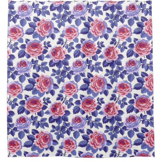 Elegante chique romantische bloemen Roos Douchegordijn (Voorkant)