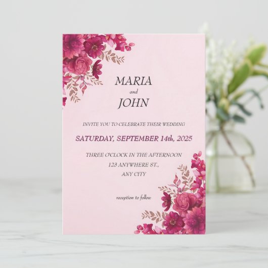 Elegante chique romantische minimalistische klassi kaart (Staand voorkant)