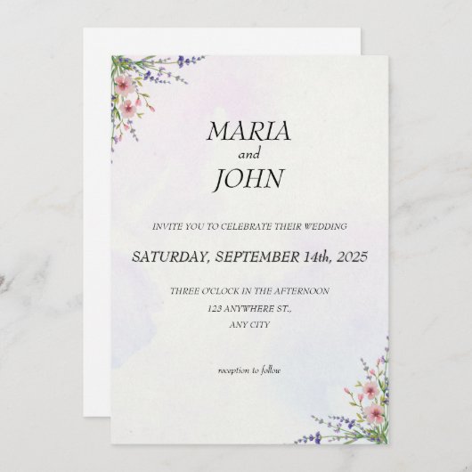 Elegante chique romantische minimalistische klassi kaart (Voorkant / Achterkant)