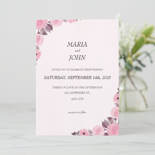 Elegante chique romantische minimalistische klassi kaart (Staand voorkant)