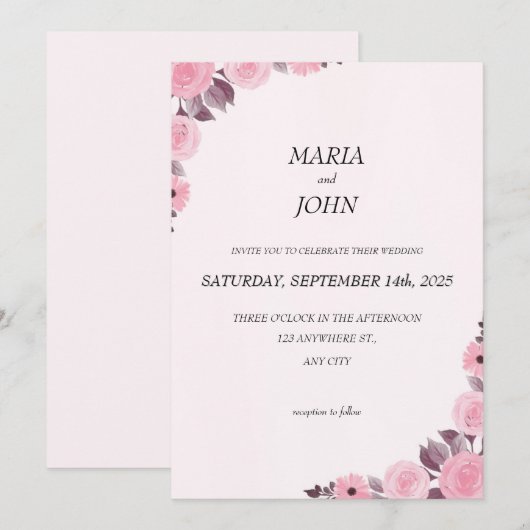 Elegante chique romantische minimalistische klassi kaart (Voorkant / Achterkant)