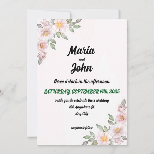 Elegante chique romantische minimalistische klassi kaart (Voorkant)